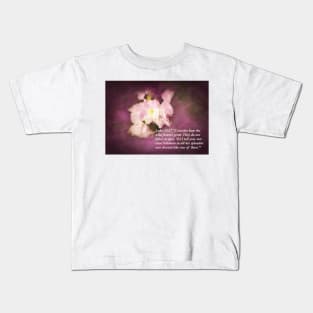 Luke 12:27 Bible Quote On Pink Flower Kids T-Shirt